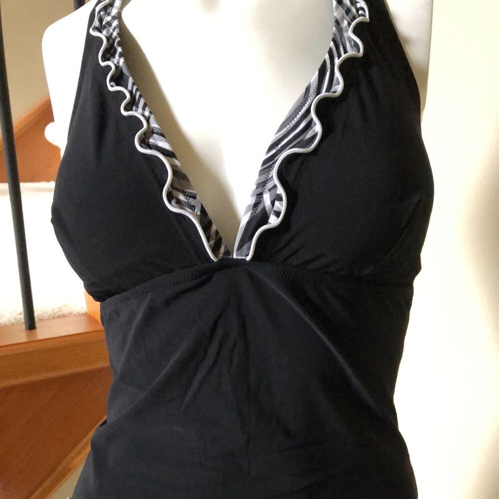 Profile Tankini Halter Top Black Size S